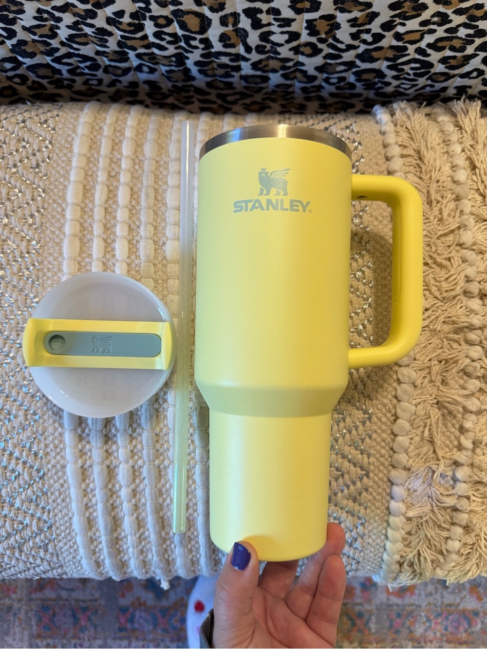 Stanley Yellow Insulated Travel Mug with Handle, Lid & Straw